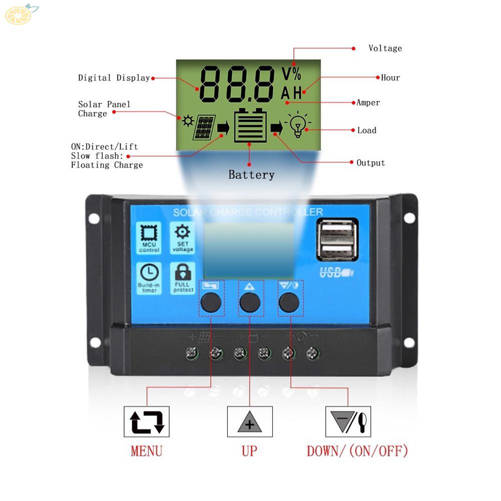 【VARSTR】Solar Charge Controller 30A 20A 10A Battery Charge Controller Tool New