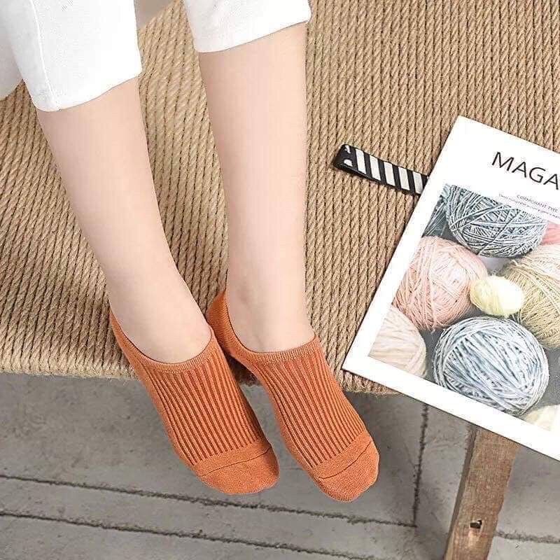 Tất nữ cổ ngắn vớ chân len gân tăm co giãn mềm mại
