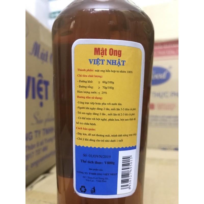 Mật ong nguyên chất - mật ong nấu ăn làm bánh pha chế ướp nướng - Mật ong Việt Nhật 800G