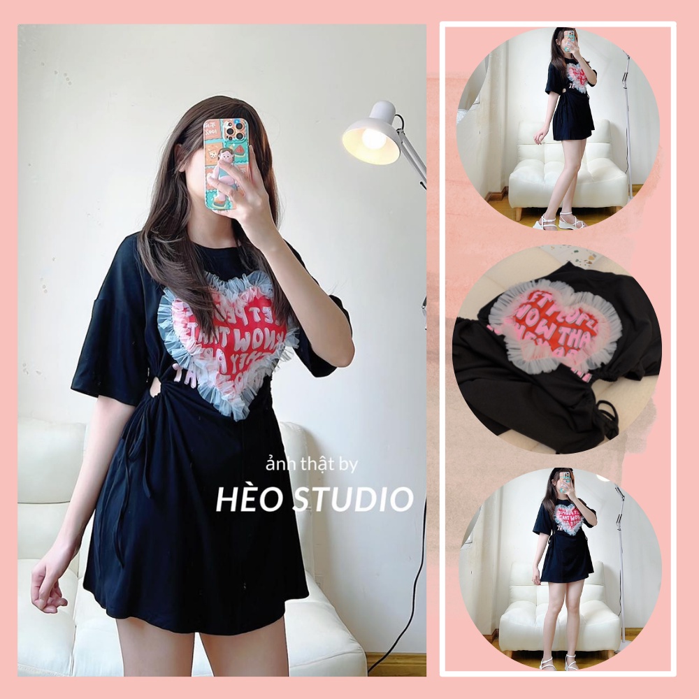 Đầm Thun Tim Rút Eo Hèo Studio (Ảnh Thật)
