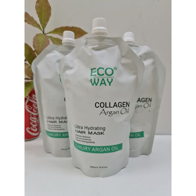KEM HẤP - Ủ - XẢ PHỤC HỒI SIÊU MƯỢT COLLAGEN ECOWAY 500ML