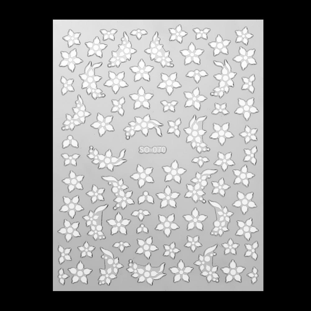 Miếng Dán Trang Trí Móng Tay Nghệ Thuật Màu Trắng DIY