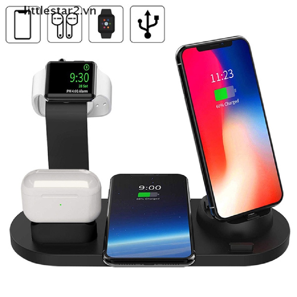 Đế Sạc Nhanh Không Dây 3 Trong 1 Cho IWatch 5 4 3 (littlestar2) Thông Minh