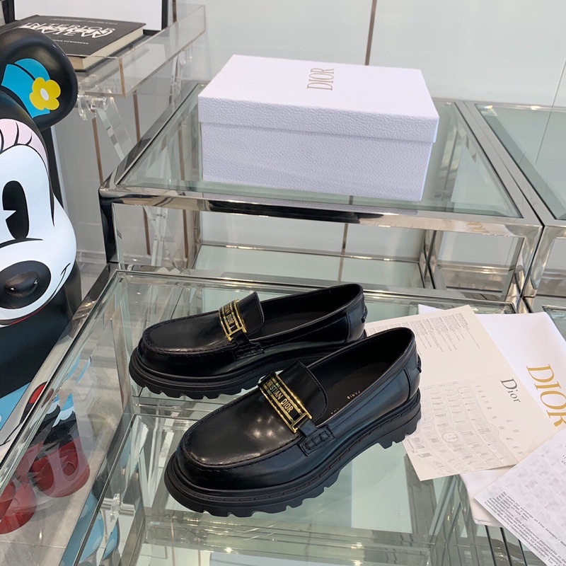 Giày lười da đế dày cho nữ thương hiệu Dior CD da thật cao cấp