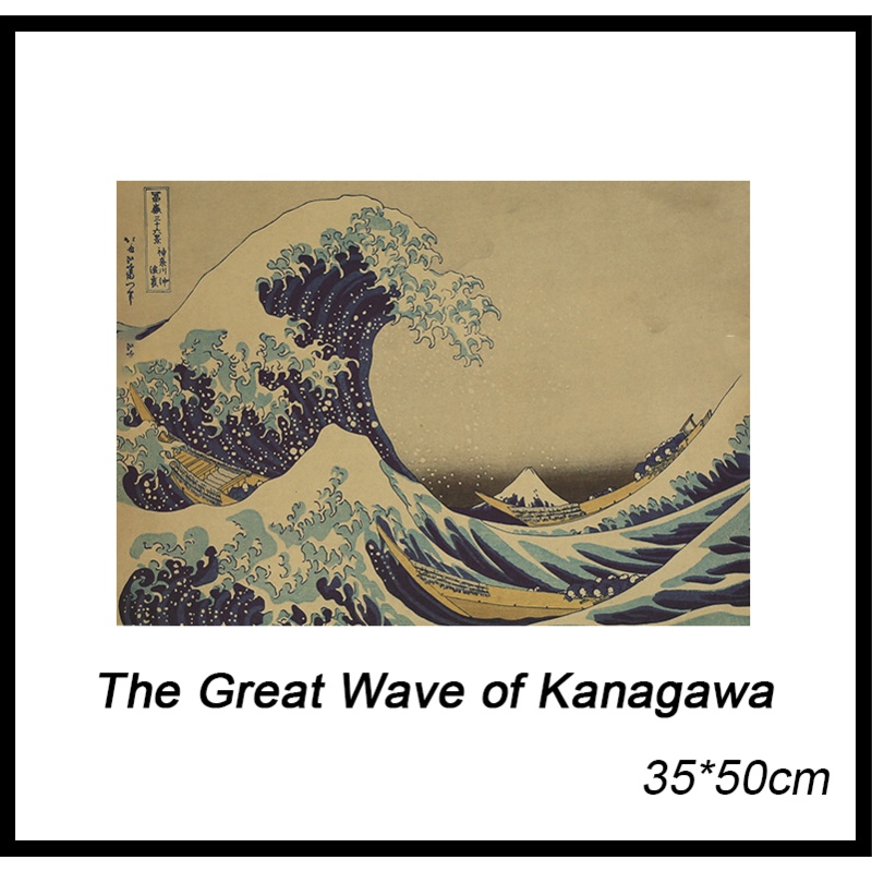 Poster Treo Tường Trang Trí In Hình Phong Cảnh "the great wave of kanagawa"