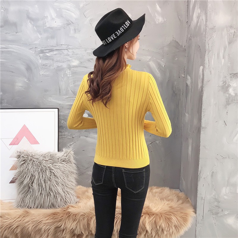 Áo len nữ phối nơ đính cườm dáng ôm vải mềm mại