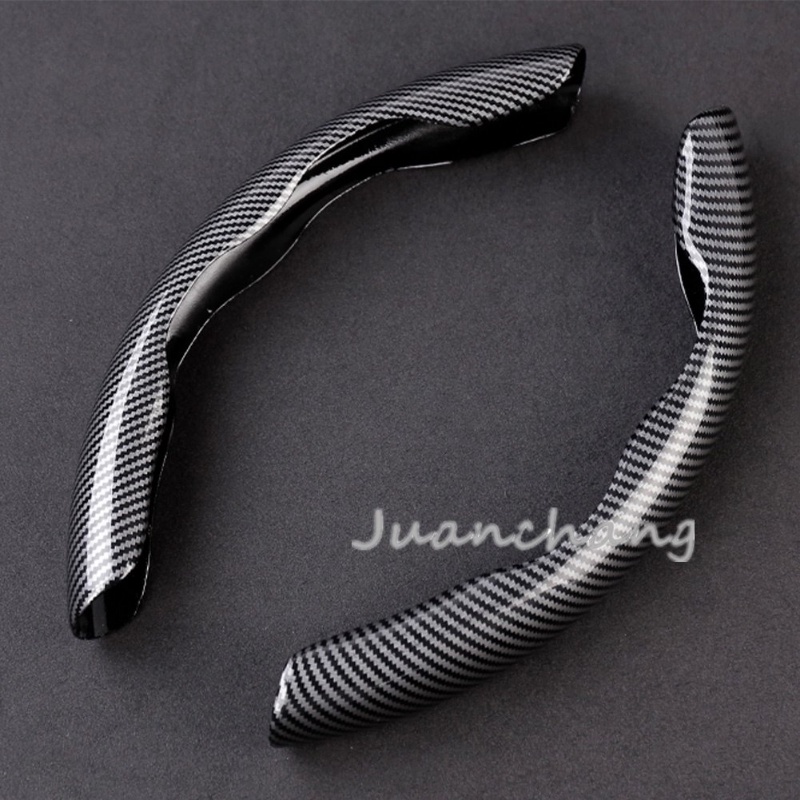 Vỏ Bọc Vô Lăng Xe Hơi Bằng Silicon Sợi Carbon Chống Trượt 2 Halves 38cm 15inch