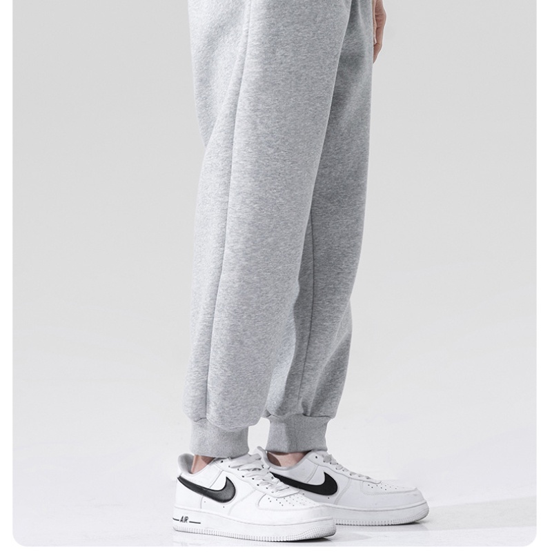 Quần ống rộng lót nhung dày màu sắc đơn giản thoải mái thời trang mùa đông size M-5XL cho nam