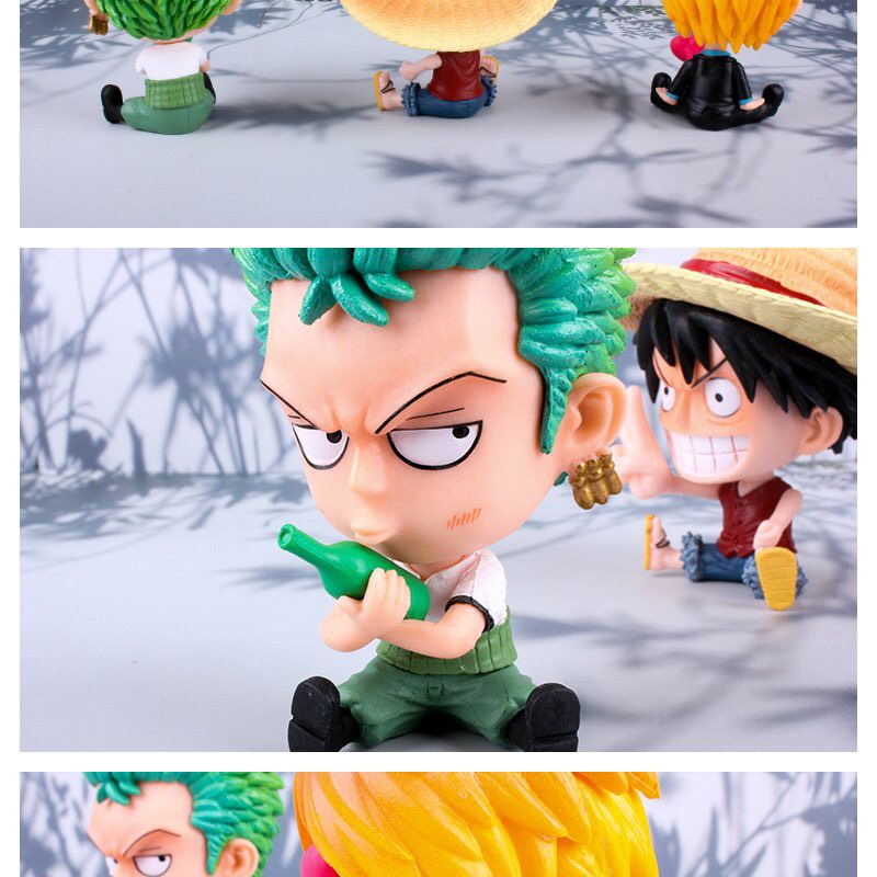 Mô hình One Piece chibi Luffy Zoro Sanji Ace Sabo Robin Choper cao 8-12cm, mô hình anime đảo hải tặc, figure one piece