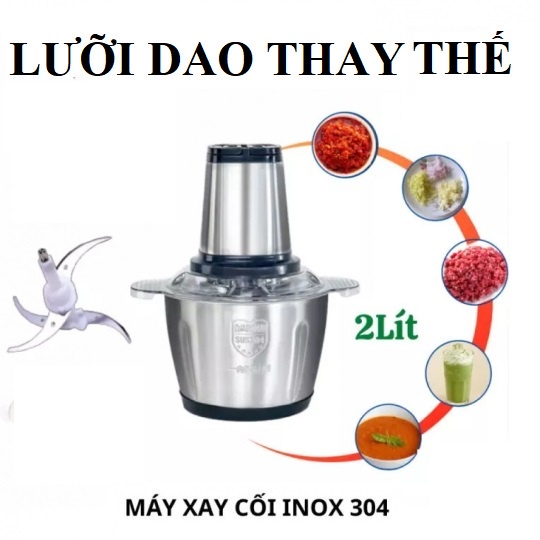 Bộ lưỡi dao 4 cánh thay thế máy xay thịt inox 304