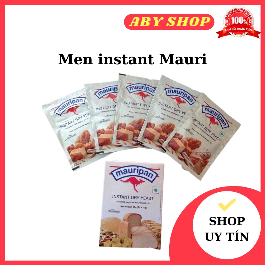 Men instant Mauri ⚡ GIÁ TỐT NHẤT ⚡ men bánh mì / bánh bò / pizza gói 10g