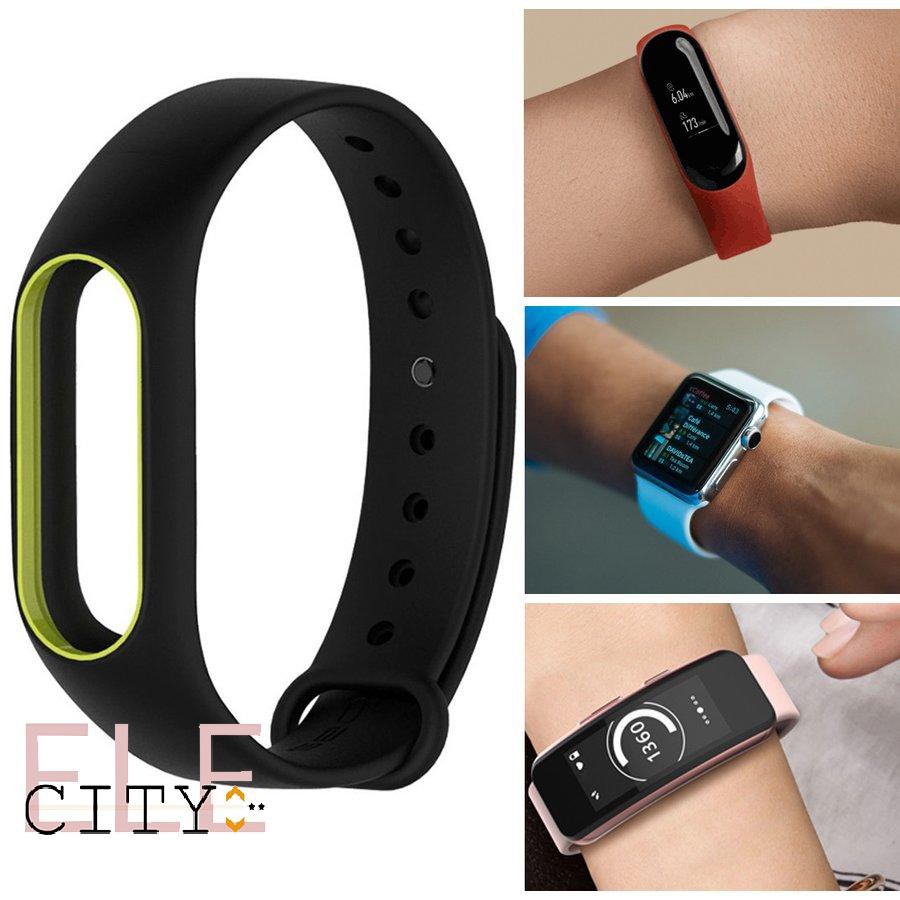 Set 20 Dây Đeo Silicon Thay Thế Cho Đồng Hồ Thông Minh Miband 2 Phiên Bản 8 Màu