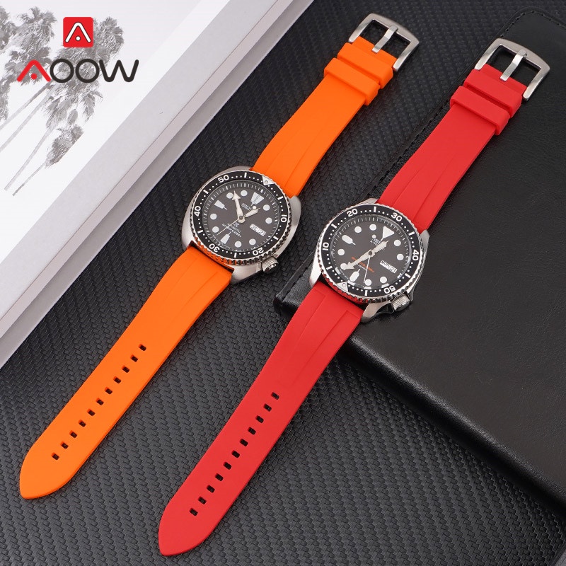 Dây Đeo Đồng Hồ Thể Thao Bằng Silicone Chống Thấm Nước Khóa Inox 22mm