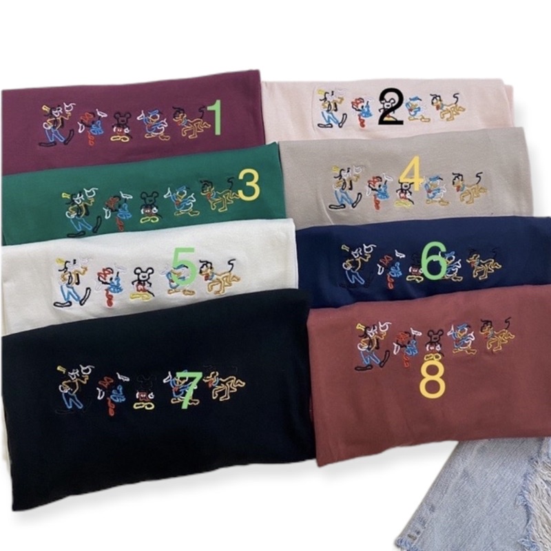 Áo thun crop lửng UNI thêu mickey vnxk