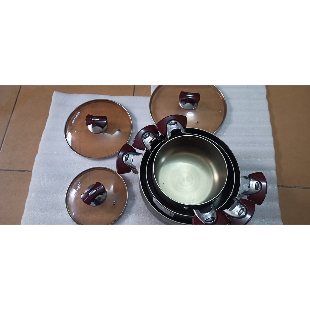 Bộ 3 Nồi Anod Sunhouse SH883, Hàng Cao Cấp, An Toàn Bền Đẹp