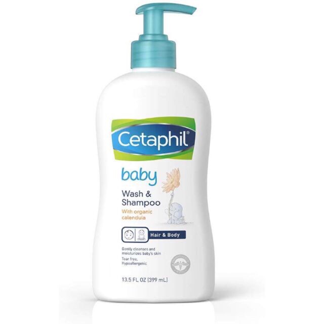 (Có bill nhập) Sữa tắm gội Cetaphil baby Wash shampoo 399ml ( nội địa Mĩ) dòng hoa cúc