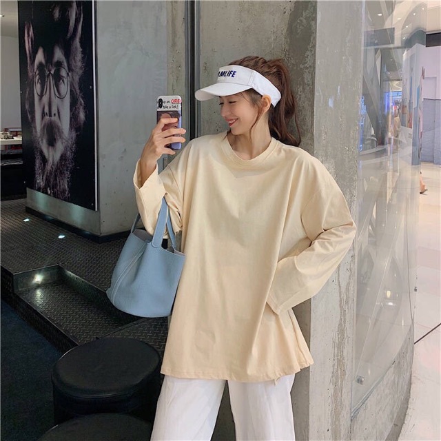 [ PINK_BASIC ] Áo thun tay dài TRƠN Unisex