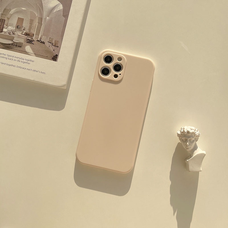 Ốp điện thoại silicon màu trơn nhám chống sốc thích hợp cho iphone 12/11Pro max xr x 7/8p iphone13 /13pro max