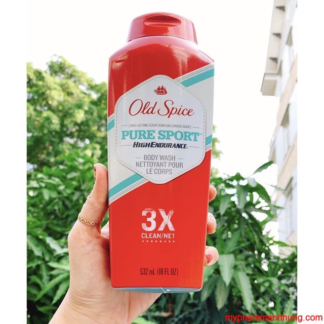 FSSMAR27 GIẢM 20% - FSSMAR27 GIẢM 60% [532ml-Chuẩn Mỹ] Sữa tắm dạng gel Old Spice Pure Sport 532ml nhập Mỹ