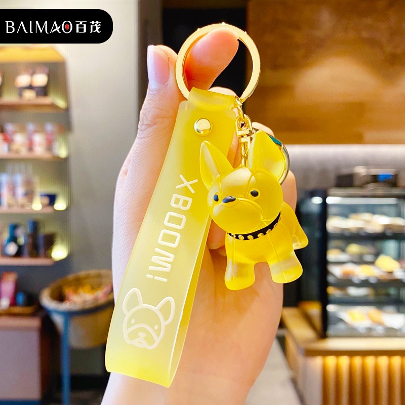 Móc Khóa hình Cún nhựa pha lê phong cách Hàn Quốc,móc khóa cute, móc treo ba lô túi xách dễ thương