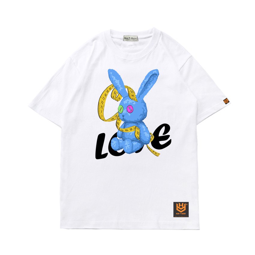 Áo thun tay ngắn nam nữ form rộng Thỏ xanh 917 HY KOREA