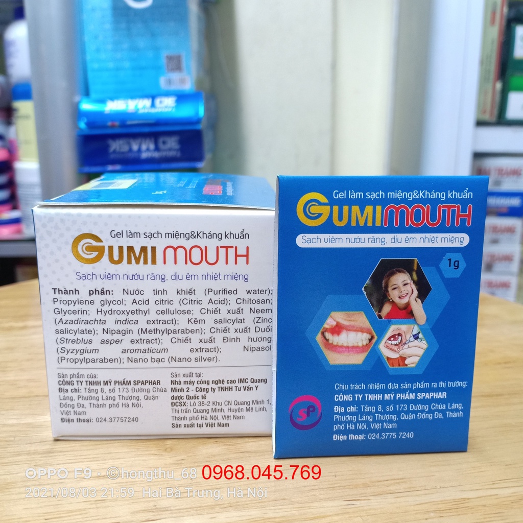 Gel Gumimouth làm sạch miệng và kháng khuẩn gói 1g