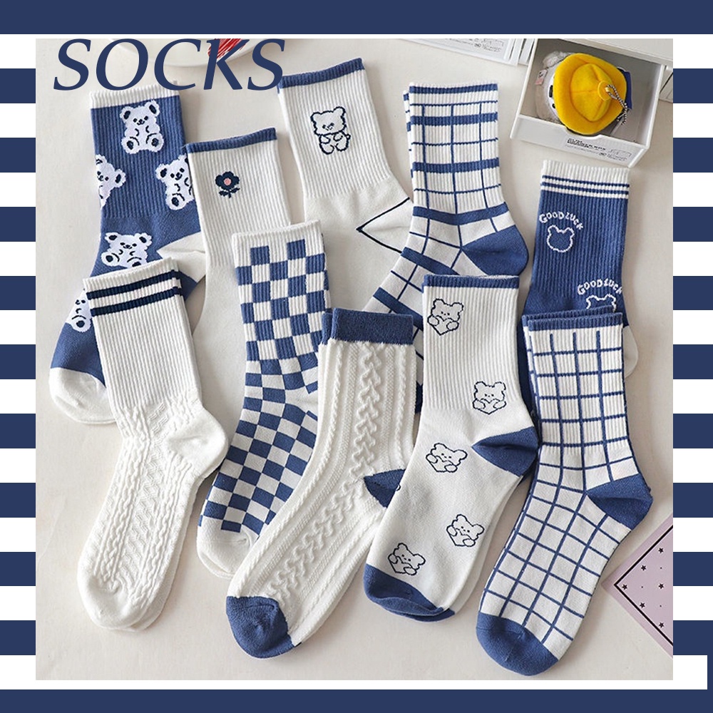 Vớ cotton họa tiết hoạt hình Nhật Bản dễ thương cho nữ