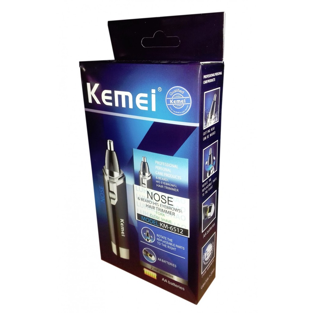 Máy tỉa lông mũi dùng pin tiện lợi KEMEI 6512 - Hàng nhập khẩu