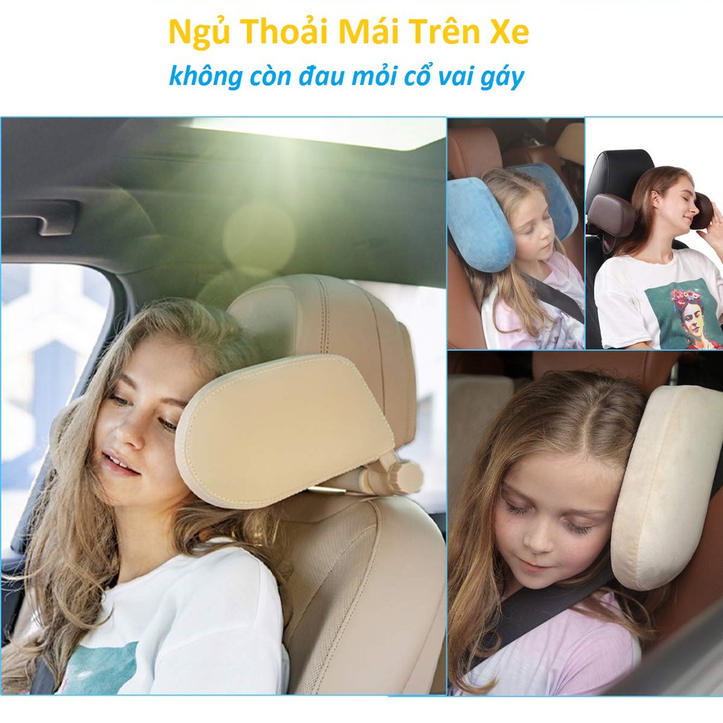 Gối Tựa Đầu Chất Liệu Da PU Cao Cấp, Chuyên Dùng Khi Ngủ Trên Xe Ô Tô