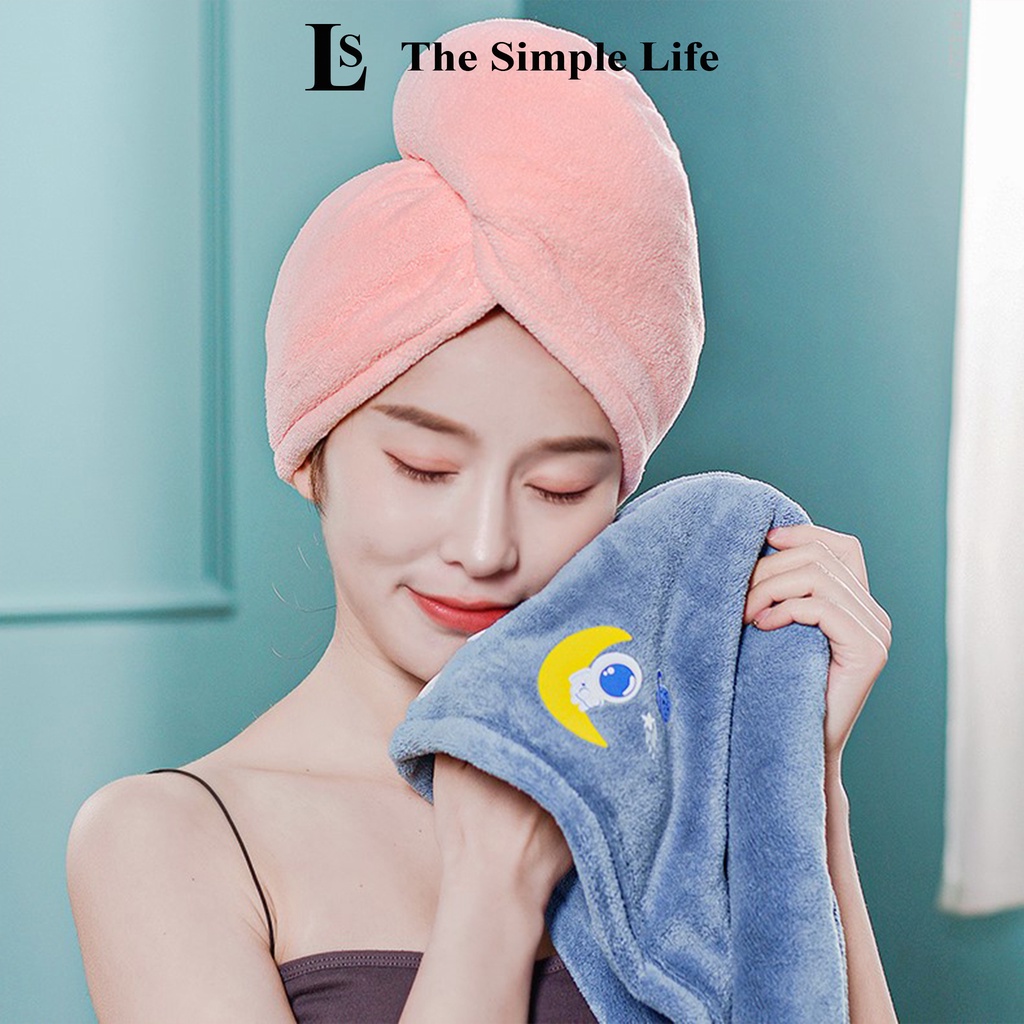 Khăn trùm đầu làm khô tóc, khăn ủ tóc, quấn tóc nhanh khô siêu tốc, thấm hút nước tốt, cao cấp đa năng