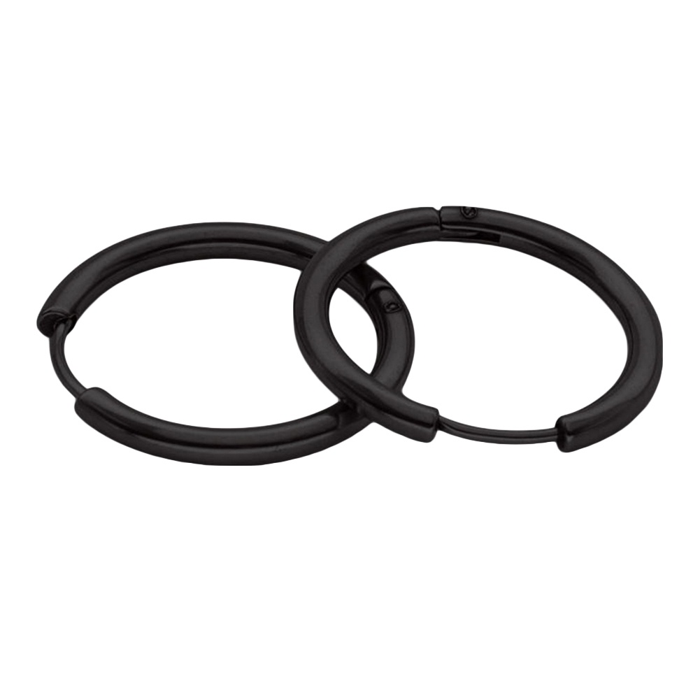 Đôi khuyên tai vòng tròn unisex bằng thép không gỉ đơn giản thời trang