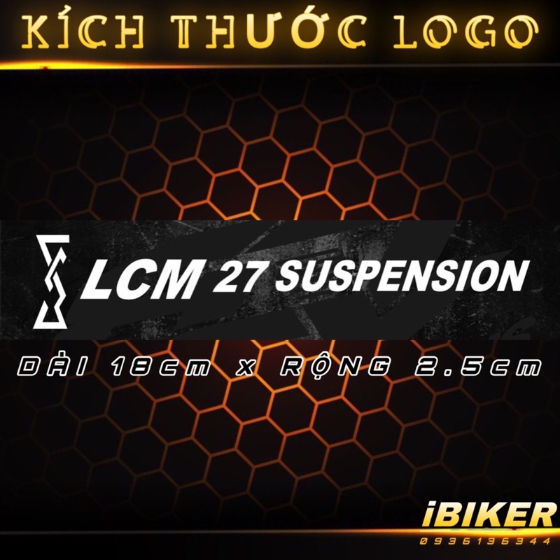Tem logo phản quang LCM SUSPENSION chính hãng decal 3M dán phuộc, xe, nhiều vị trí