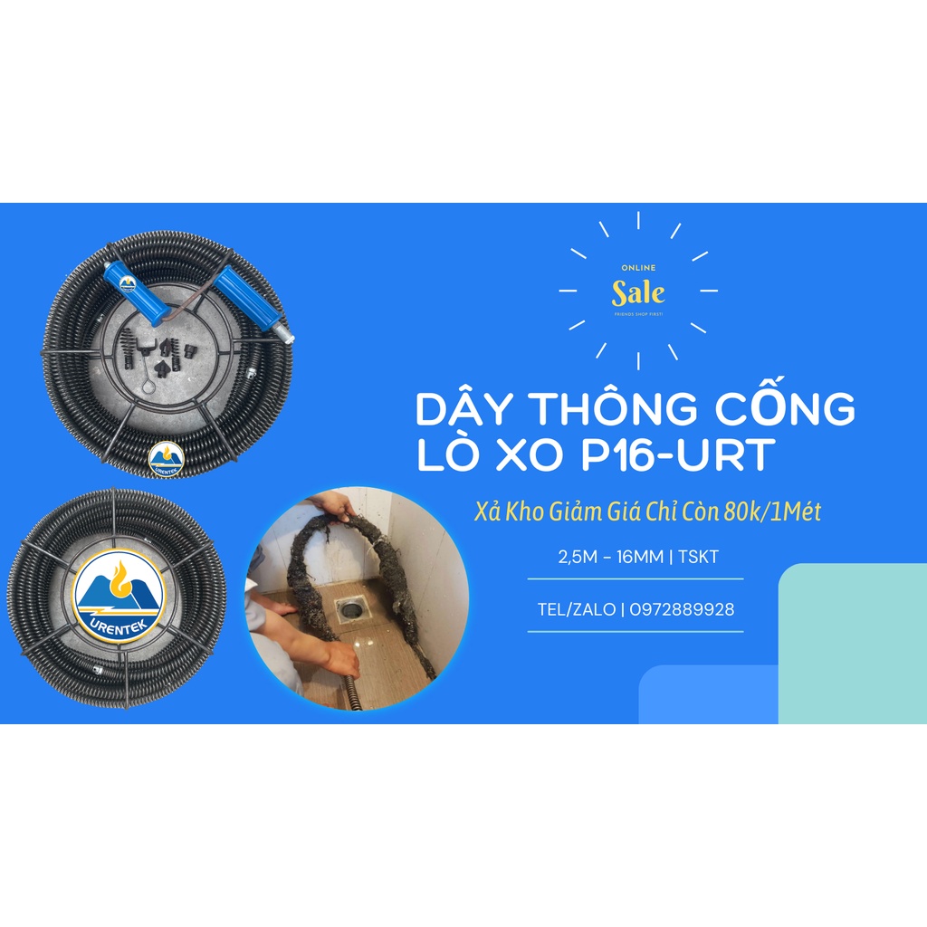 10M Dây thông cống lò xo P16-URT