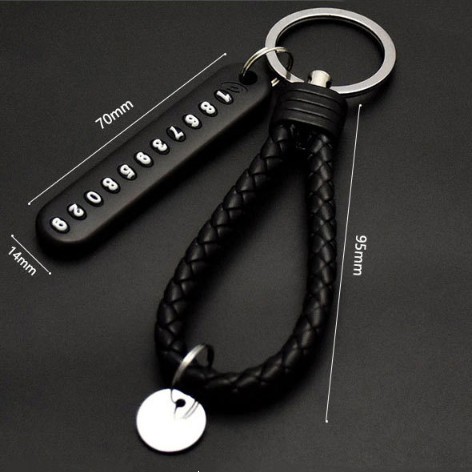 Móc Chìa Khóa Xe Hơi Chống Thất Lạc Hình Số Điện Thoại DIY