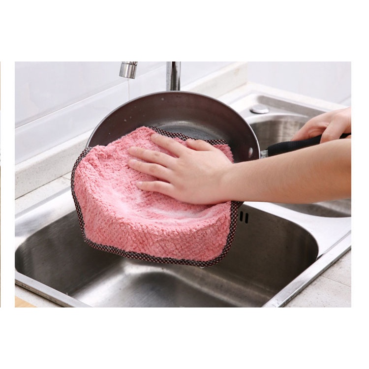 G14 Khăn lau tay xuất Hàn 25x25cm, có móc treo rất tiện lợi