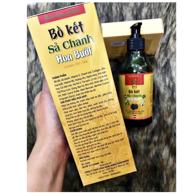 Dầu gội bồ kết sả chanh hoa bưởi trị gàu kích thích ngăn rụng tóc