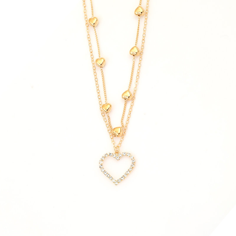Korea Double Heart Necklace Necklace Accessories