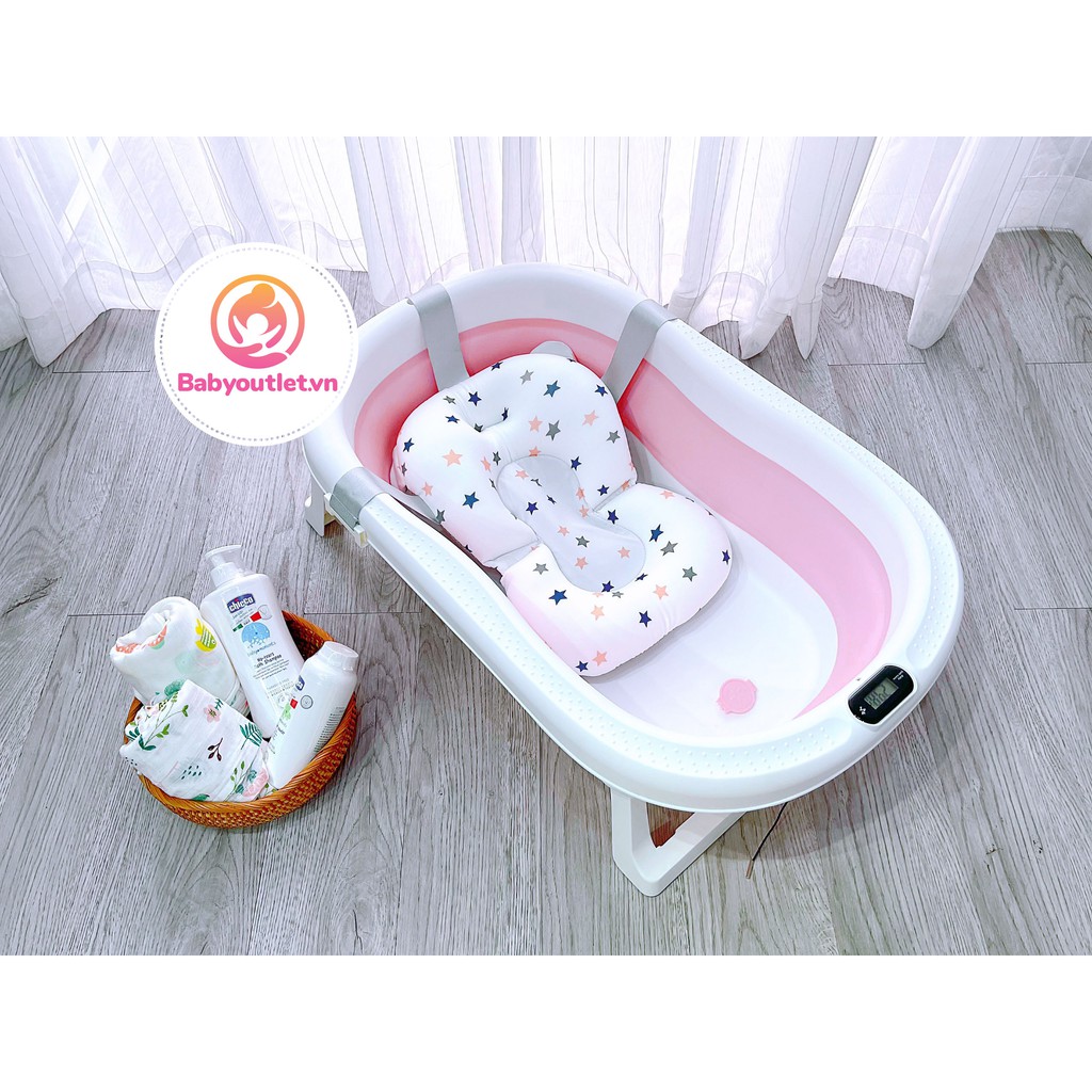 [ CHÍNH HÃNG] CHẬU TẮM GẤP GỌN HOLLA CAO CẤP CÓ NHIỆT KẾ