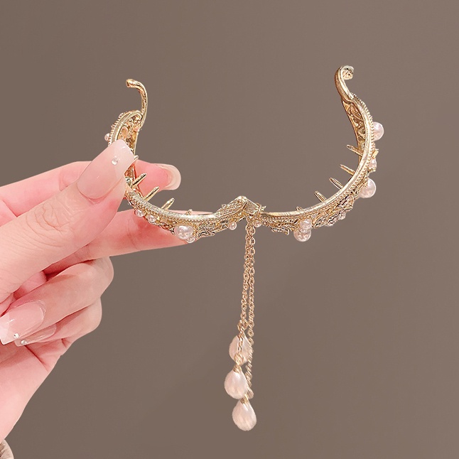 Kẹp Tóc Tua Rua Đính Ngọc Trai Nhân Tạo Phong Cách Mới 2022