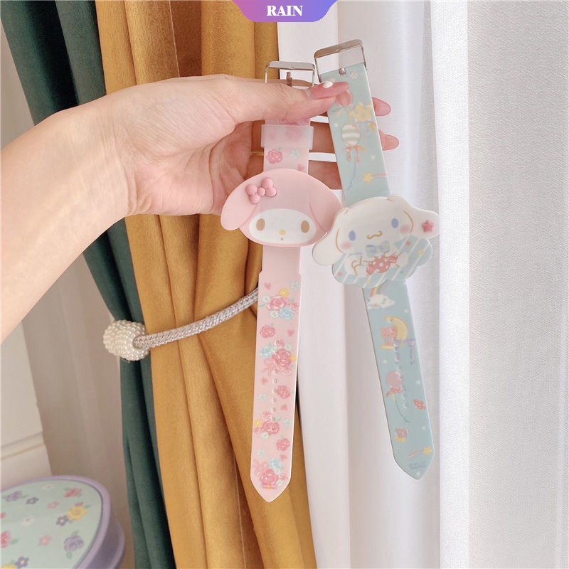 SANRIO Đồng Hồ Đeo Tay Điện Tử Màn Hình LED Kỹ Thuật Số Hình Cinnamoroll My Melody Hello Kitty Pom Pom Purin Sáng Tạo Làm Quà Tặng Cho Trẻ Em