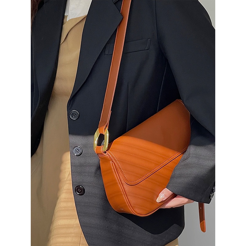 Túi Đeo Chéo Hình Vuông Cỡ Lớn Mềm Mại Màu Nâu Dễ Phối Đồ Thời Trang Cho Nữ