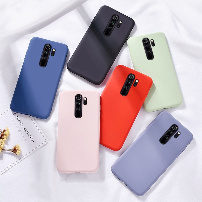 Colorful  Liquid Silicone Casing Original  Soft Cover For Xiaomi Redmi Note 8T 7 6 5 Pro Candy TPU Cover