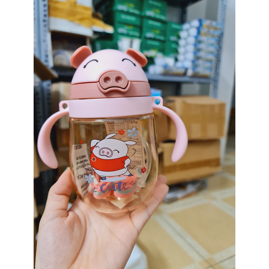 Bình tập hút - tập uống, ống hút có van chống sặc dung tích 300ml