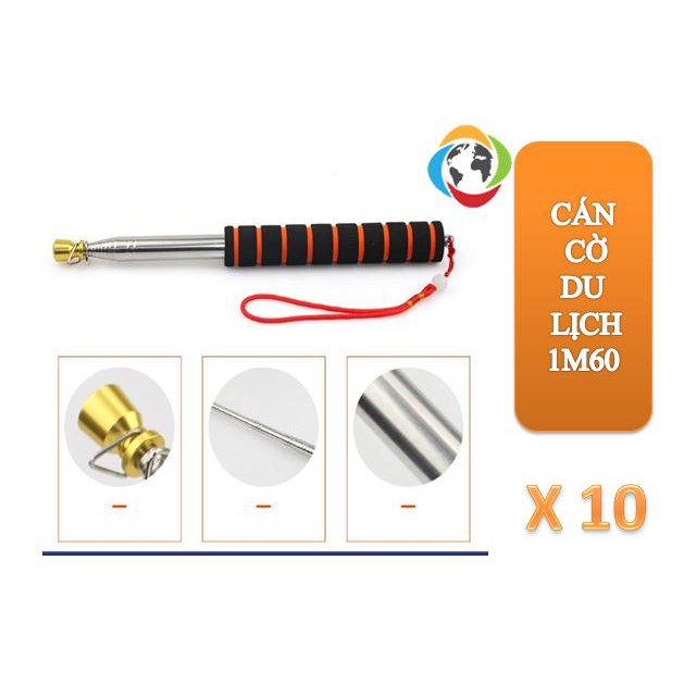 10 Cán cờ du lịch dài 1m60 đầu đồng MITUHOME