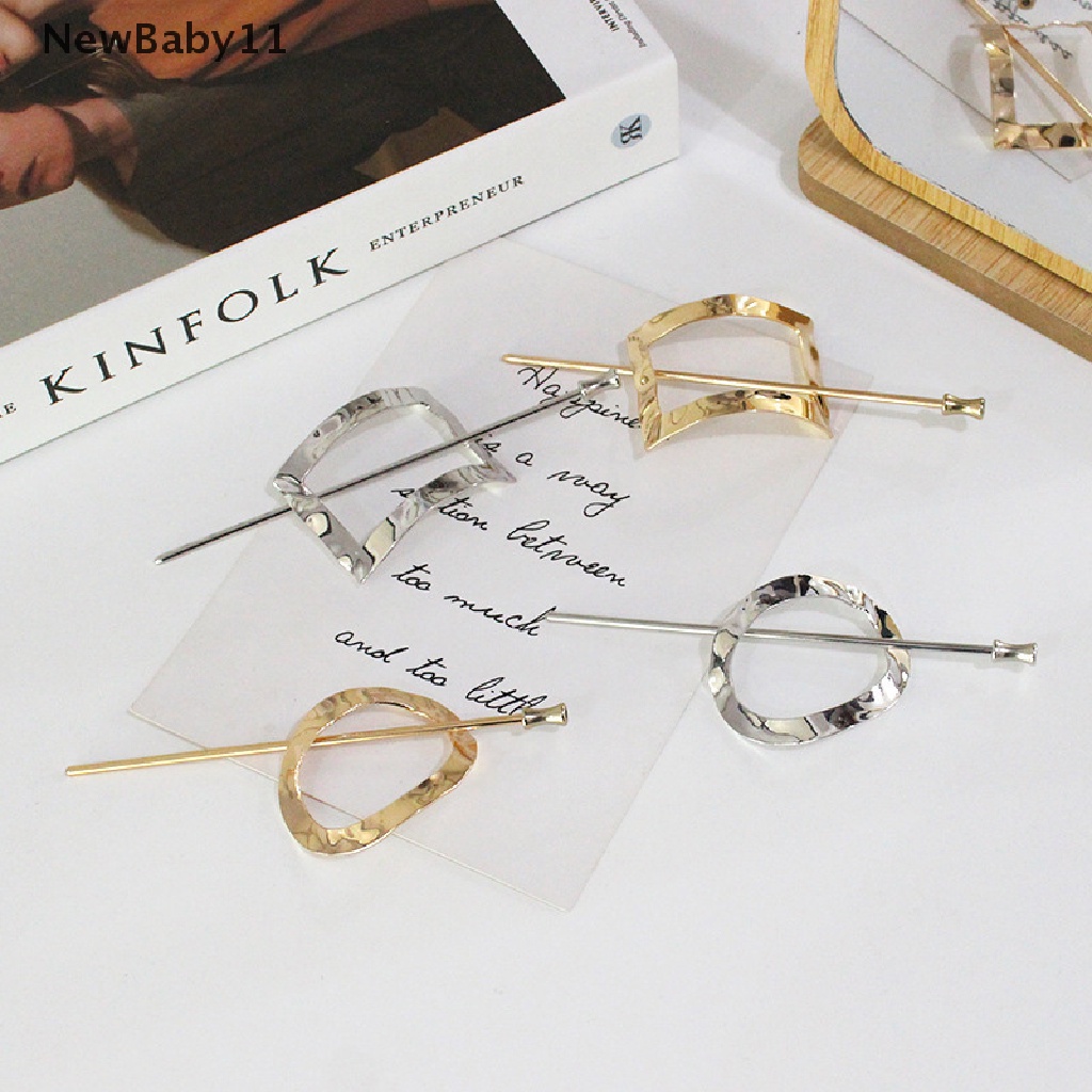 Kẹp Tóc Màu Vàng / Bạc Tạo Kiểu Tóc Đuôi Ngựa Thời Trang Cho Nữ