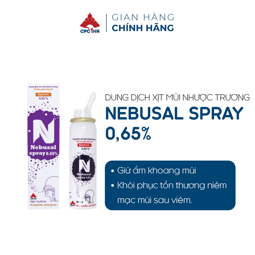 XỊT MŨI PHỤC HỒI TỔN THƯƠNG NIÊN MẠC NEBUSAL SPRAY 0,65% CPC1HN - 50ml