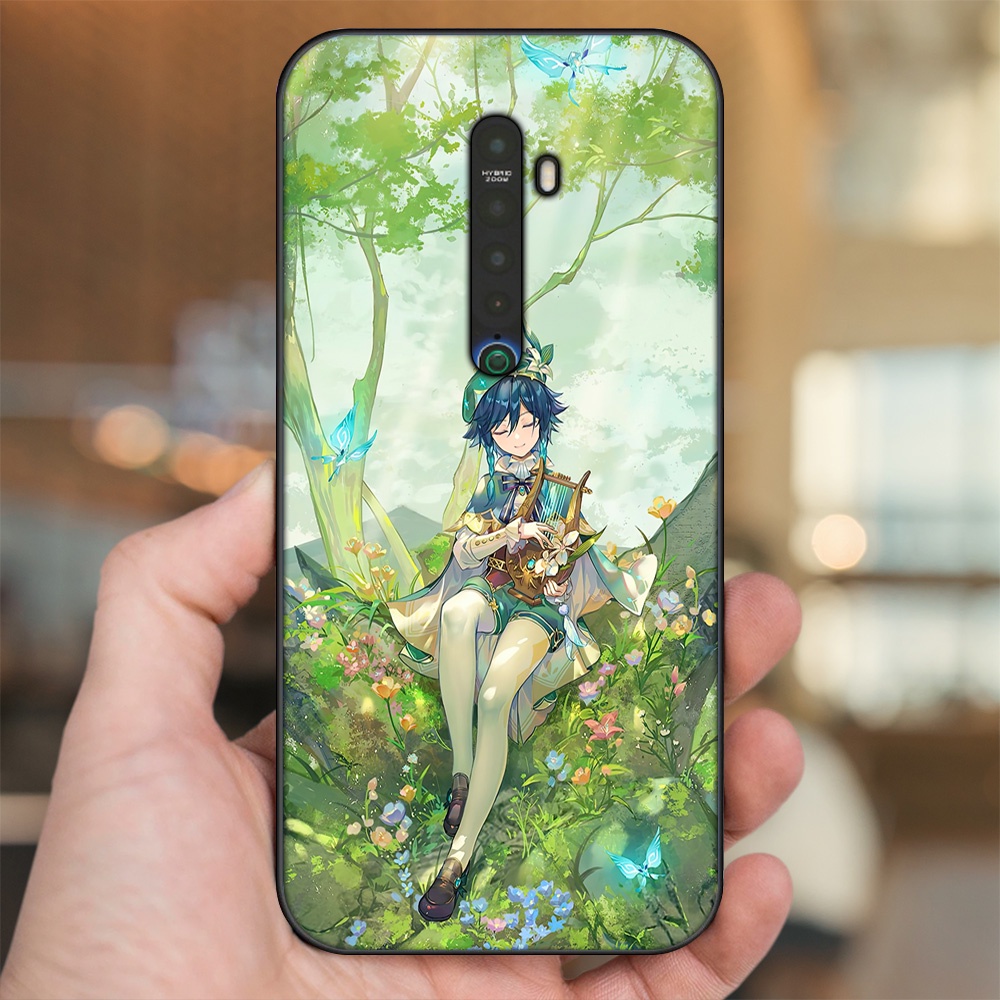 Ốp lưng Oppo Reno 2 viền đen in hình Venti Genshin Impact