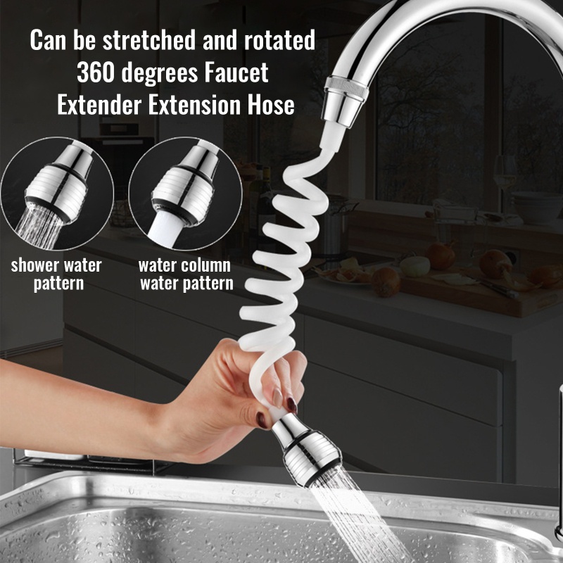 QQ Dụng Cụ Nhà Bếp Đa Năng Xoay 360 Độ° Đầu Lọc Nối Dài Vòi Nước Bồn Rửa Chén Dạng Xoay Linh Hoạt