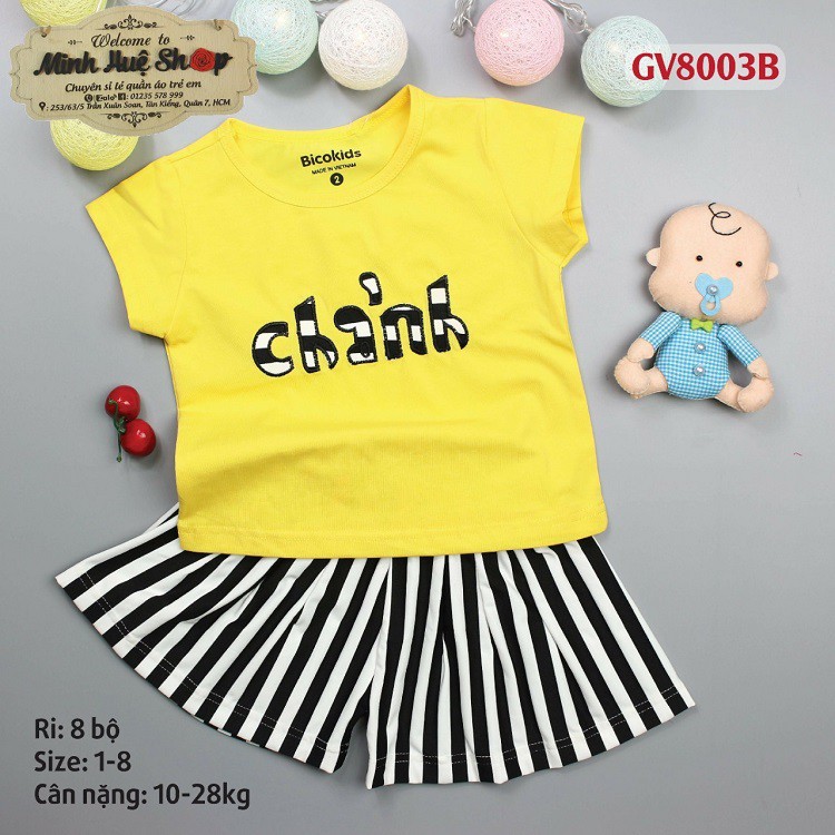 Bộ áo quần dáng váy cho bé gái thêm xinh