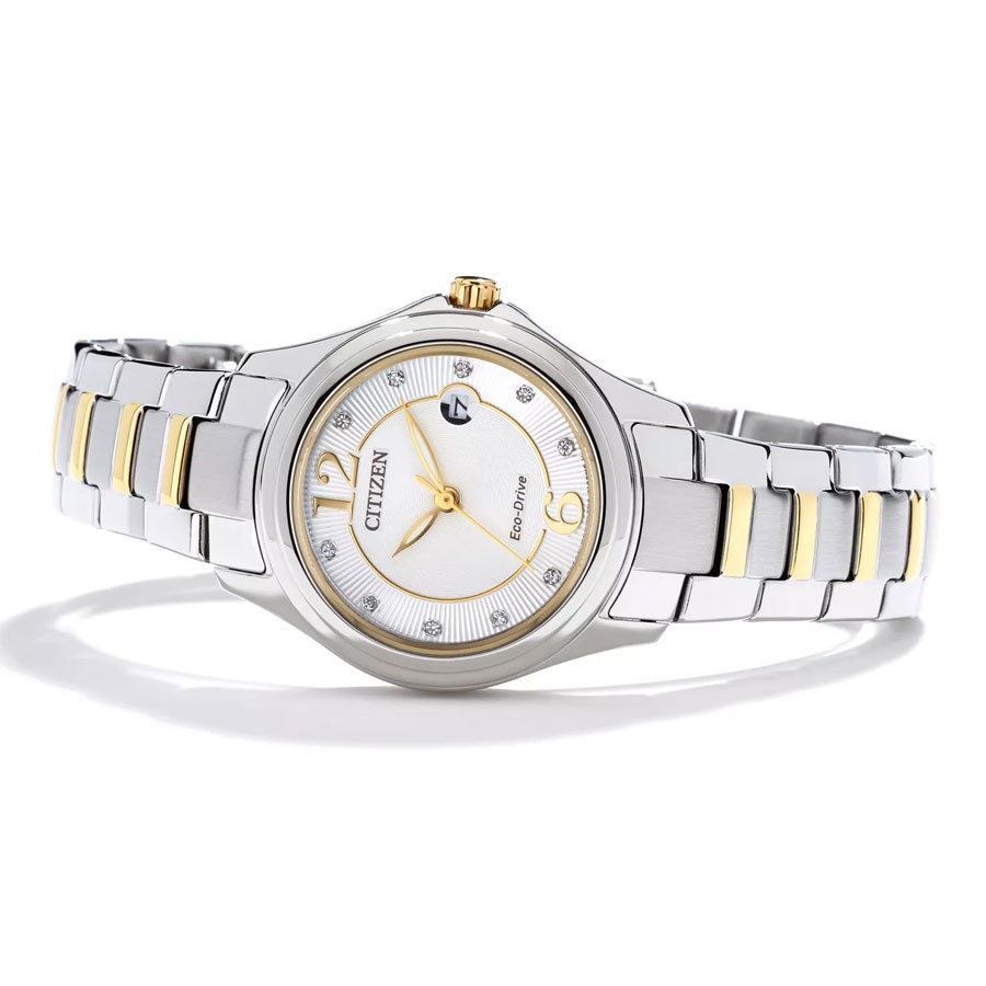 Đồng Hồ Nữ Citizen Đính Đá Swarovski Dây Thép Không Gỉ FE1134-54A - Mặt Trắng